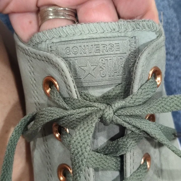 Women's Converse Chuck Taylor Leather Lift, Green - Picture 2 of 8